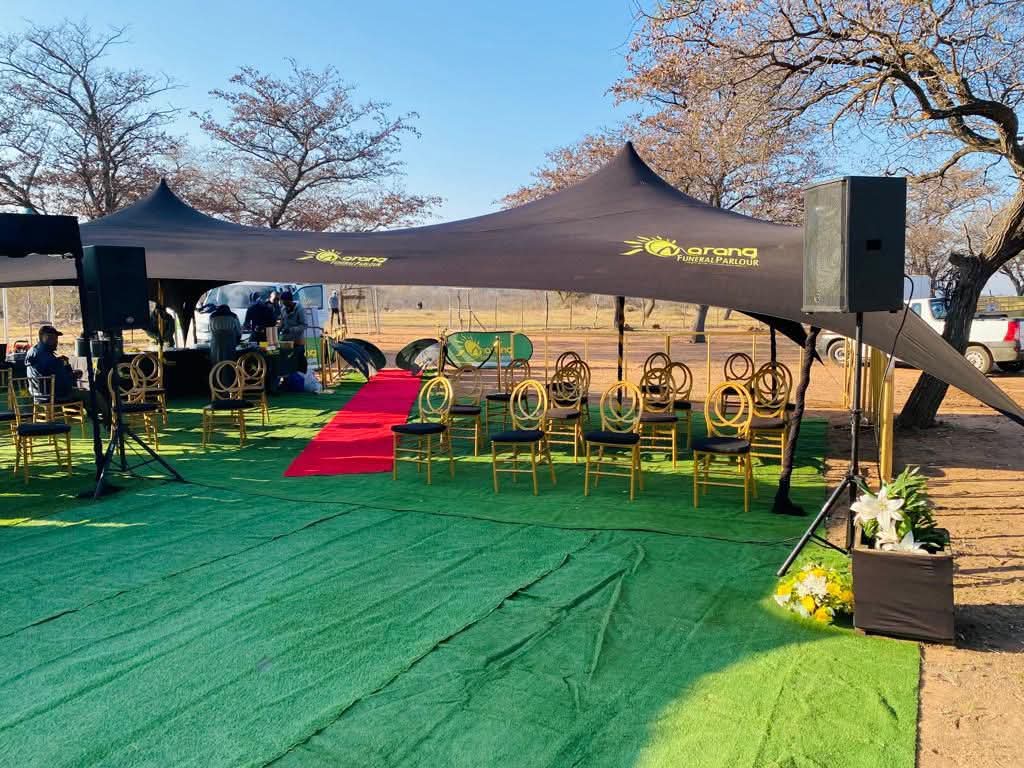 Respectful funeral setup